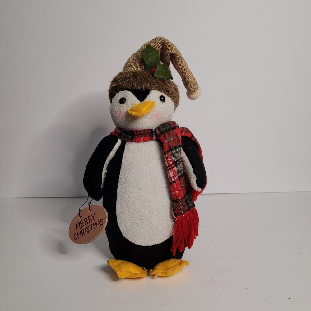 Festive Plush Penguin Christmas Decoration with Scarf